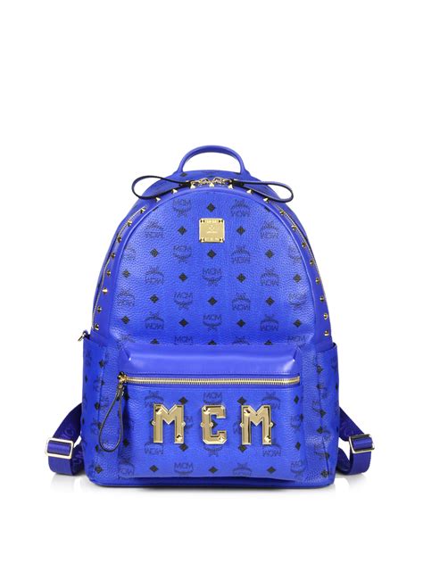 blue mcm backpack cheap